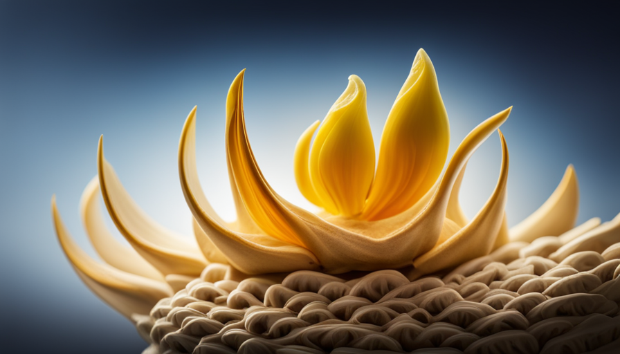 An image showcasing a pristine, gleaming dental crown juxtaposed with a vibrant, golden turmeric root
