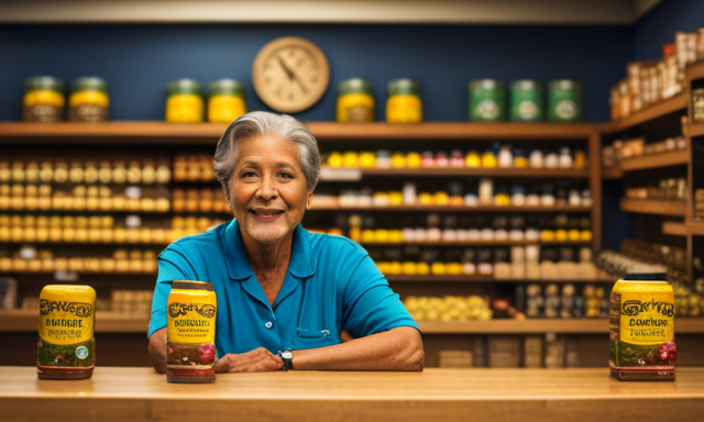 An image showcasing the vibrant shelves of a specialty grocery store, adorned with neatly displayed Guayaki Yerba Mate cans and bottles, inviting readers to explore the diverse selection of where to buy this energizing infusion