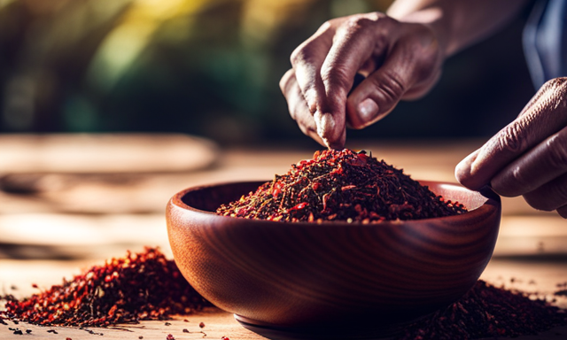 An image showcasing the process of crafting a delightful Rooibos tea blend