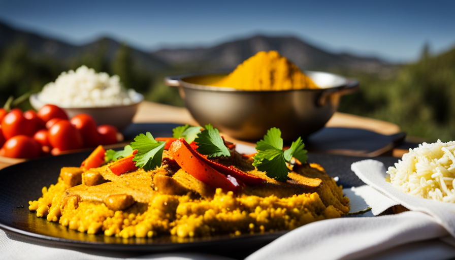 An image showcasing a vibrant keto-friendly meal seasoned with turmeric