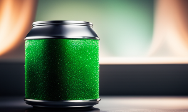 An image showcasing a vibrant, freshly poured can of yerba mate, filled to the brim with rich, invigorating green liquid