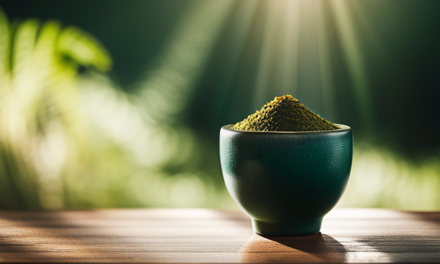 An image showcasing a vibrant cup of Yerba Mate Guayaki, brimming with rich green hues