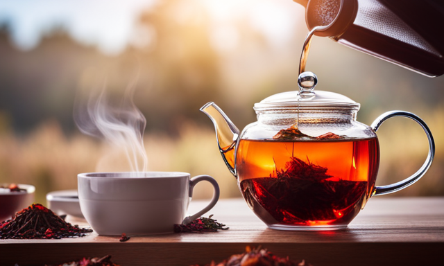 An image showcasing the art of brewing loose leaf Rooibos tea