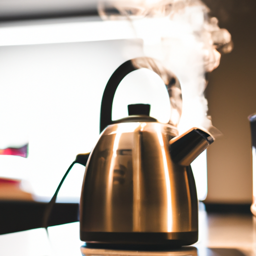 An image showcasing a coffee maker in action, brewing a rich and aromatic Tazo herbal tea
