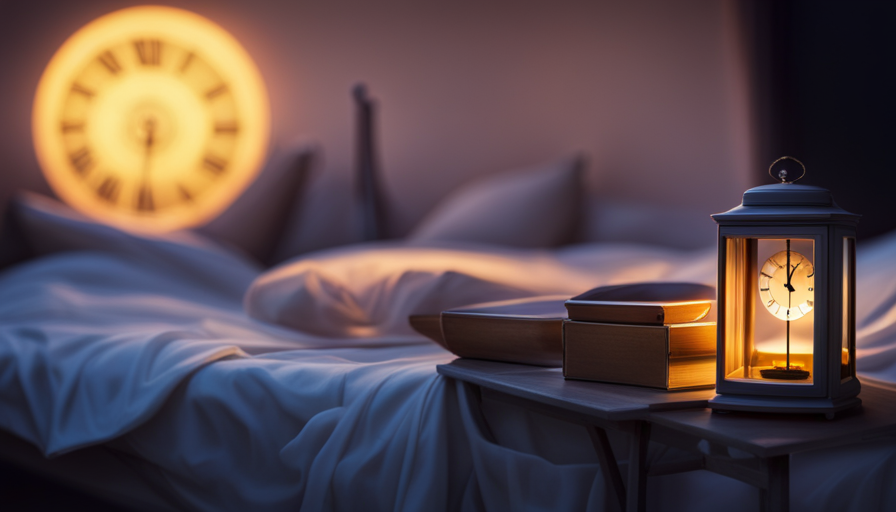 An image featuring a serene night scene with a moonlit bedroom