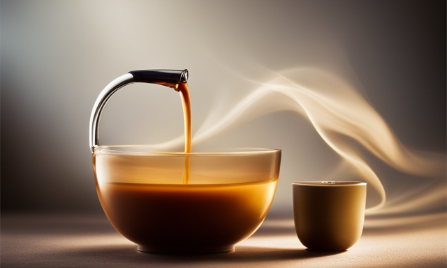 An image capturing the ethereal essence of oolong tea, showcasing delicate amber-hued liquor swirling in a porcelain cup