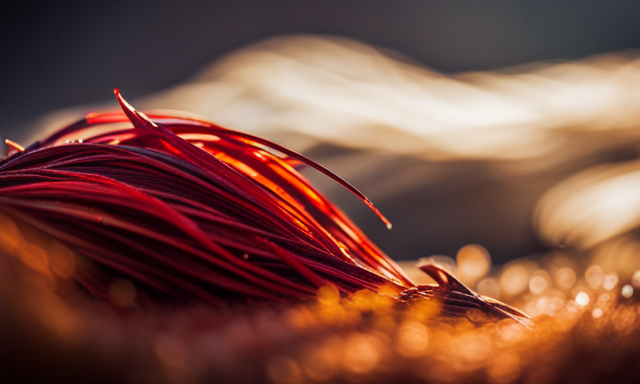 An image capturing the essence of rooibos leaves - vibrant, needle-like foliage in various shades of deep red and earthy brown, delicately curling and intertwining, exuding a soothing and fragrant aroma