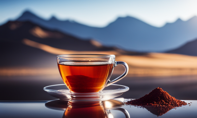 An image showcasing a vibrant cup of rooibos tea, brimming with antioxidants, vitamins, and minerals
