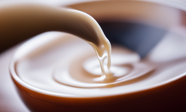 An image showcasing a steaming cup of creamy Oolong Milk Tea