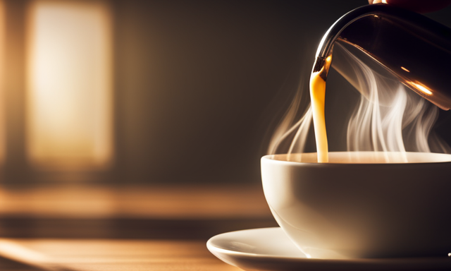 An image showcasing a perfectly steeped cup of Oolong tea, radiating a warm golden hue