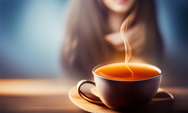 An image showing a steaming cup of rooibos tea, perfectly steeped