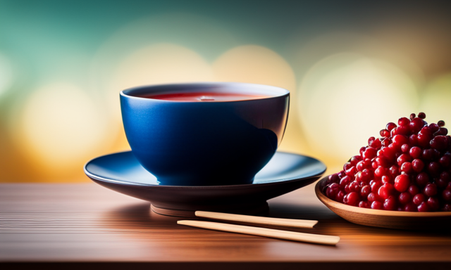 An image showcasing a hot cup of oolong tea brimming with vibrant hues