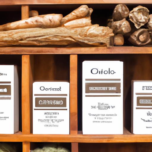 An image capturing the essence of chicory root fiber shopping, featuring a vibrant display of various chicory root products neatly arranged on rustic wooden shelves in a cozy, health-focused store