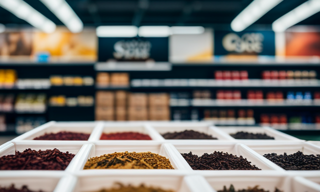 An image showcasing a vibrant Walmart aisle, brimming with neatly arranged shelves adorned with a wide variety of Oolong tea packages