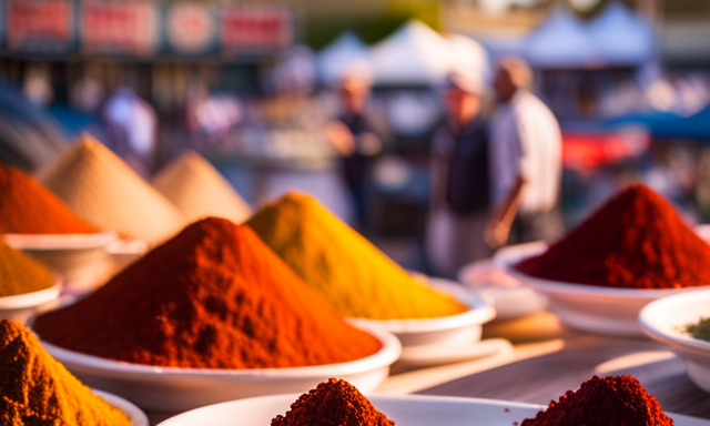 An image showcasing a vibrant San Diego farmer's market, with local vendors proudly displaying an array of fresh and fragrant Rooibos tea leaves