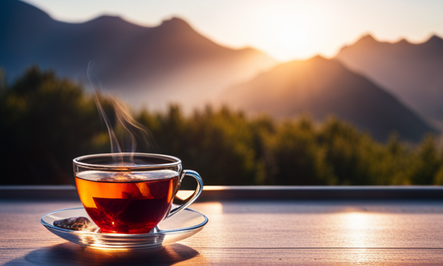 An image showcasing a vibrant collection of rooibos tea leaves in various flavors, steeping in delicate glass teacups with diffused sunlight casting beautiful hues and shadows, inviting readers to explore which rooibos tea reigns supreme