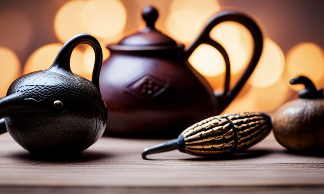 An image showcasing three vibrant traditional gourds filled with aromatic, steaming Yerba Mate, surrounded by iconic elements representing Argentina, Uruguay, and Paraguay, the three countries that embrace this invigorating beverage