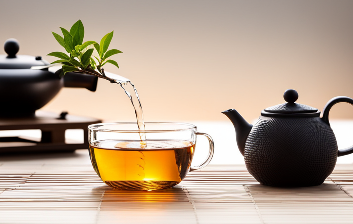 An image showcasing a serene, minimalist tea ceremony set-up
