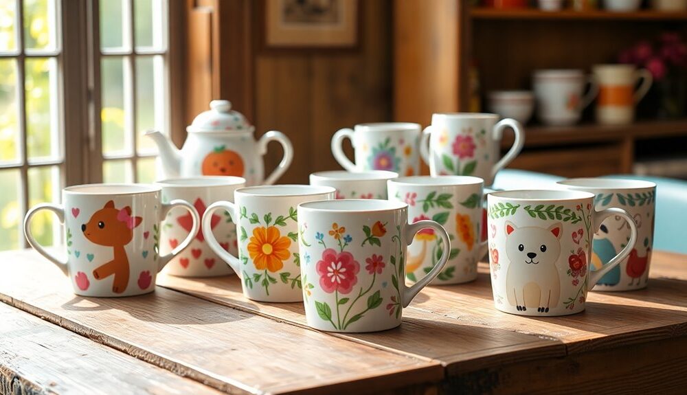 charming collectible tea mugs