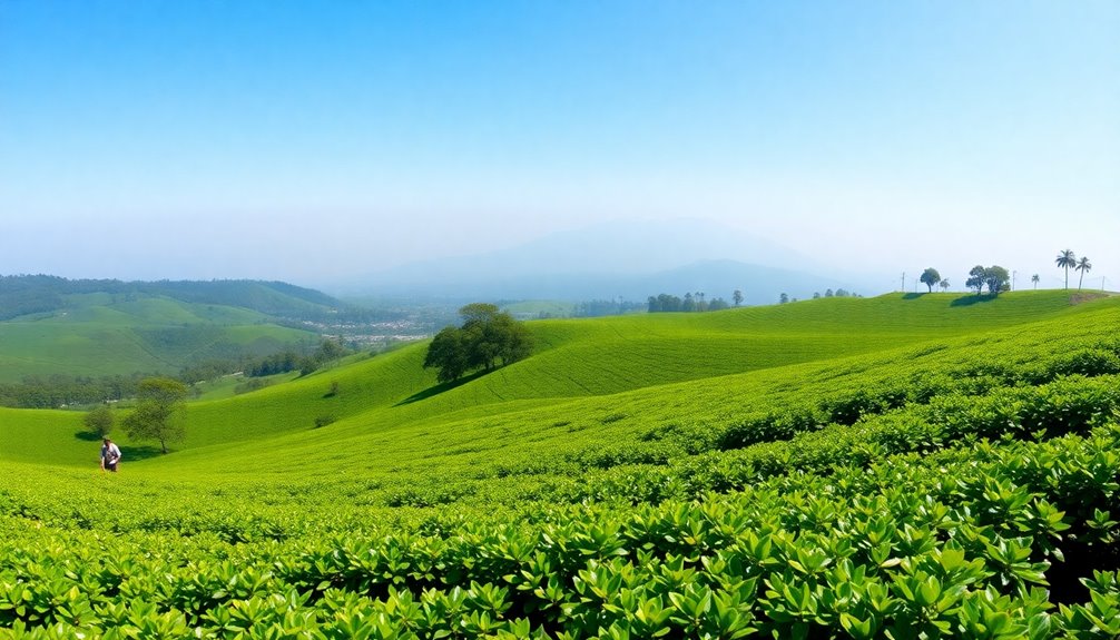 expansive tea estate land