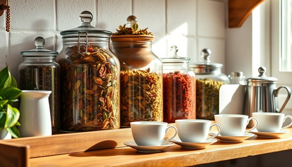 tea organization beautifies kitchen space