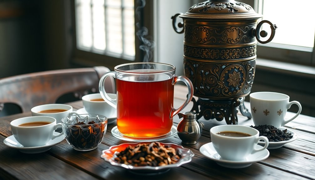 traditional samovar tea brewing