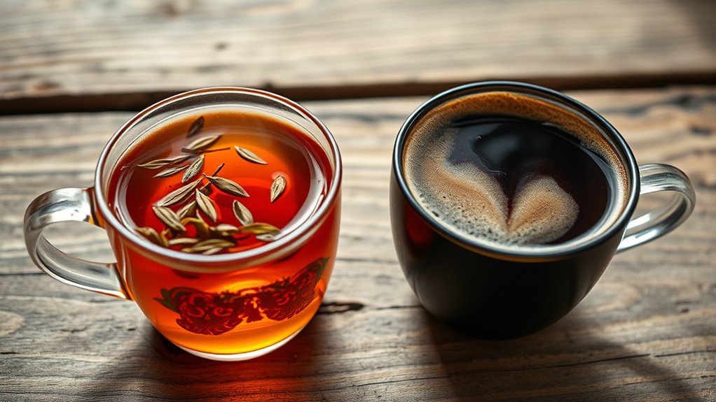 tea coffee heart effects