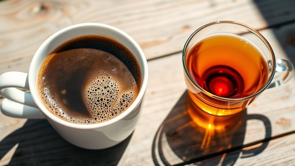 tea offers gentler energizing