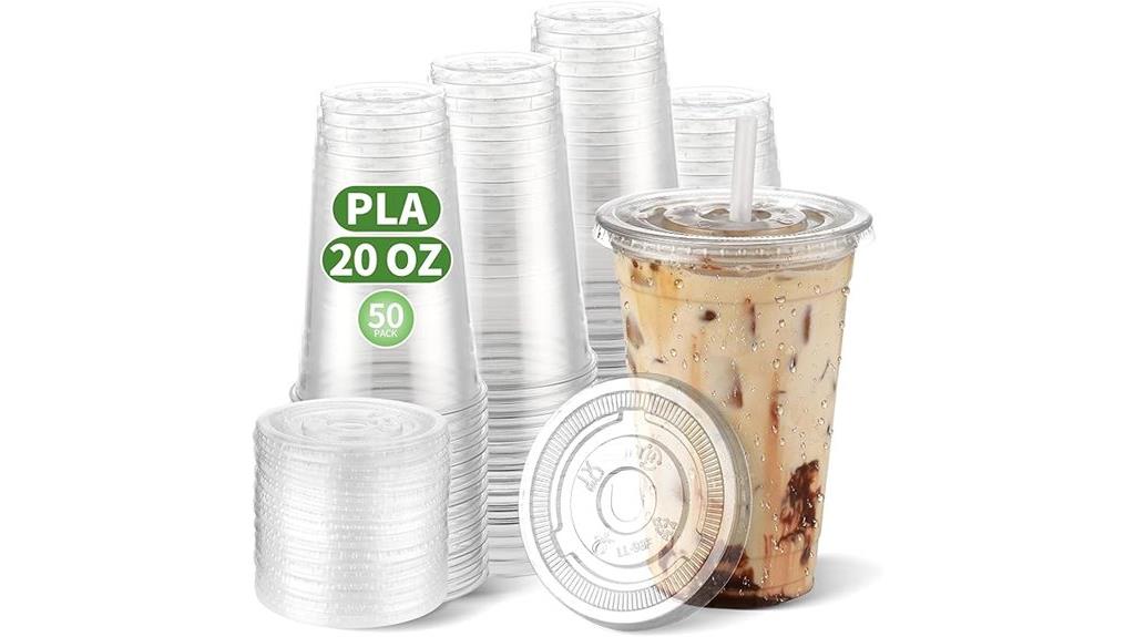 20 oz compostable plastic cups