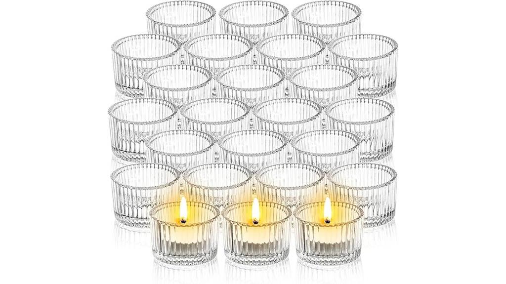 24 glass candle holders