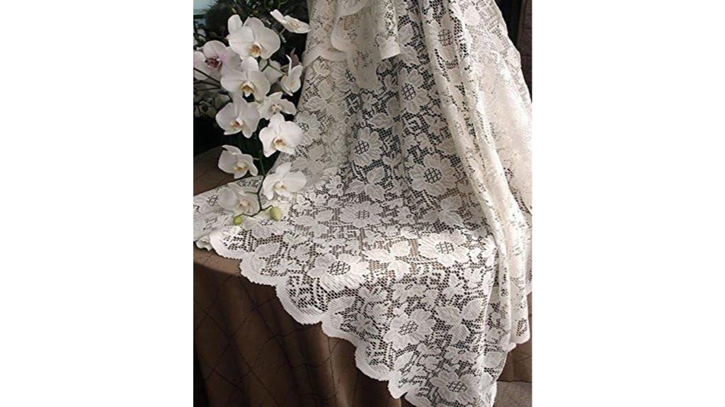 54 inch floral lace overlay