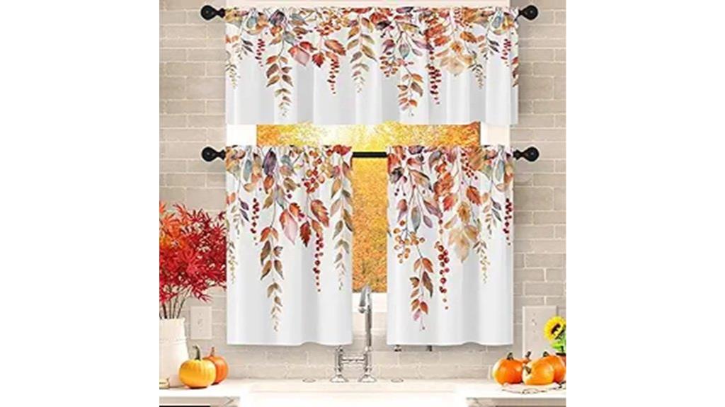 autumn eucalyptus kitchen curtains