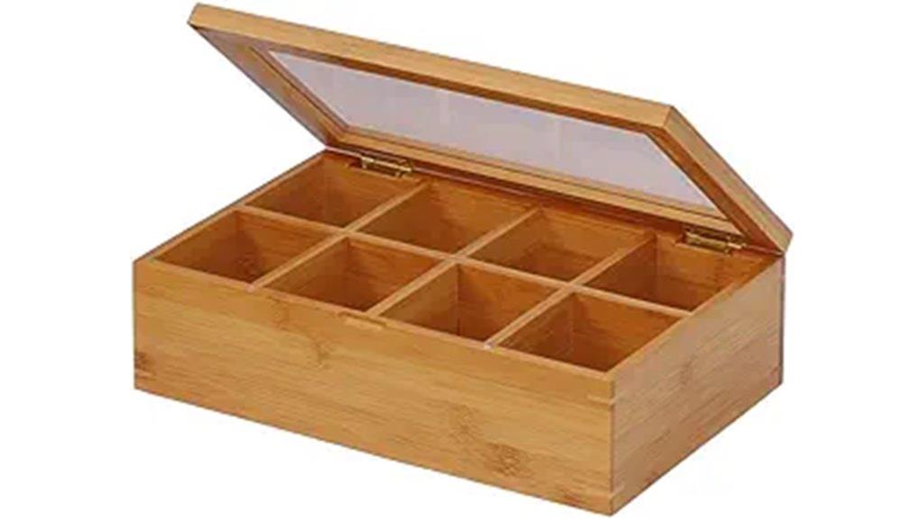 bamboo tea storage box