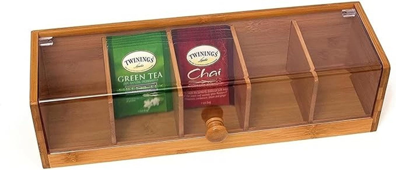 bamboo tea storage box