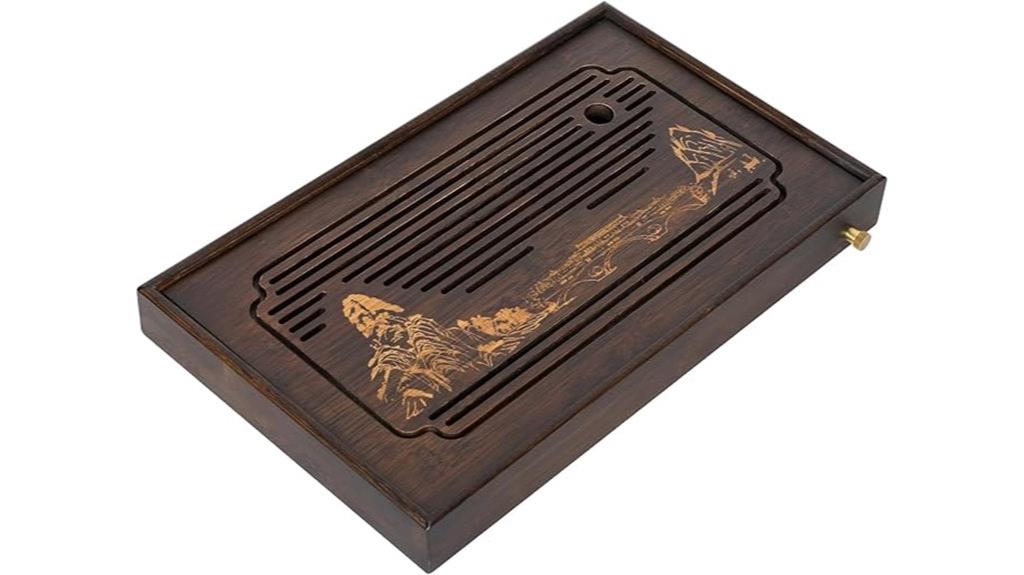bamboo tea tray with drain