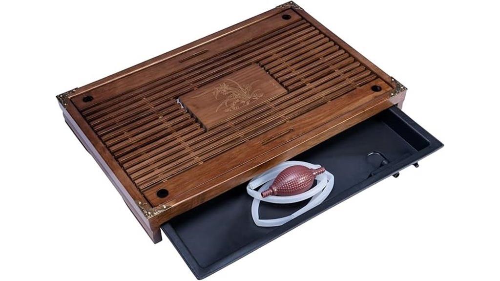 bamboo tea tray with drawer