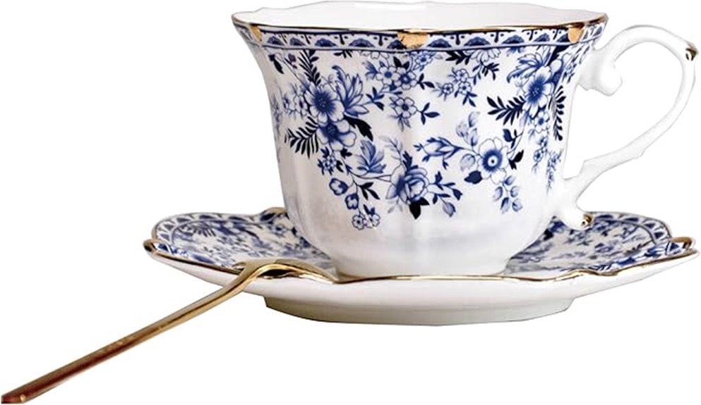 blue floral porcelain set