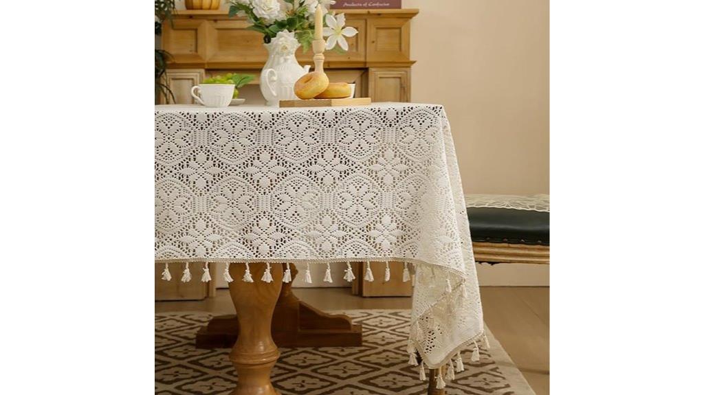 boho floral embroidered tablecloth