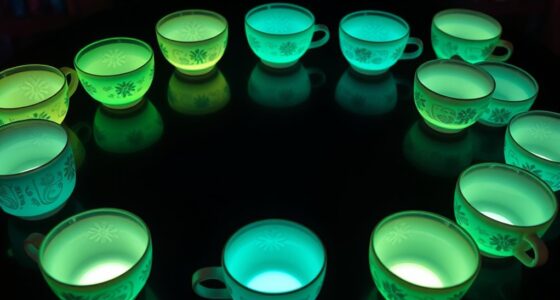 bright tea cups glow