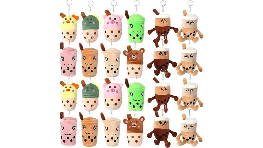 bubble tea plush keychains