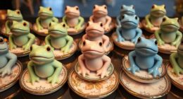 charming ceramic tea frogs