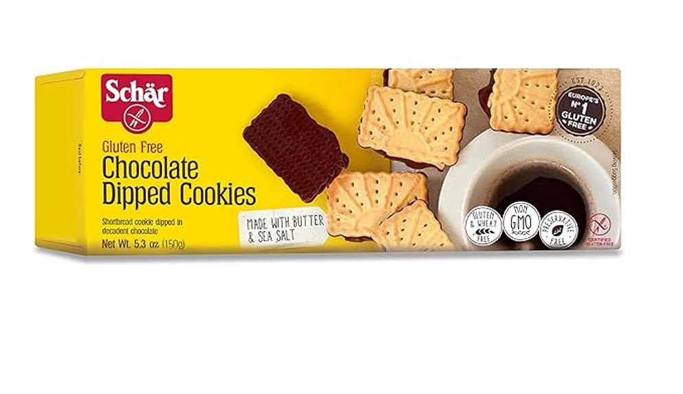 chocolate dipped schar cookies