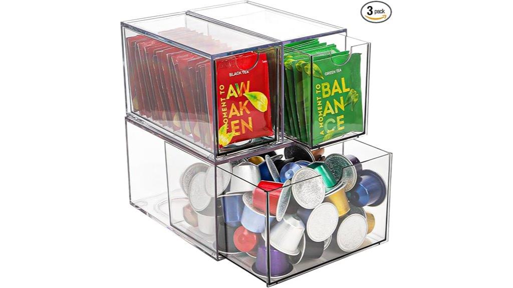 coffee pod and tea bag storage