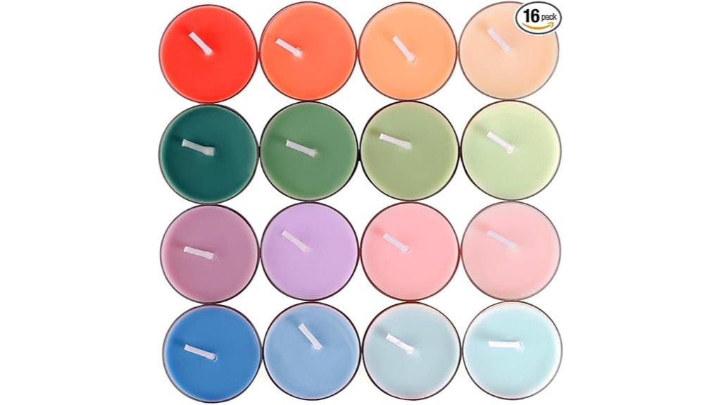 colored scented tealight candles