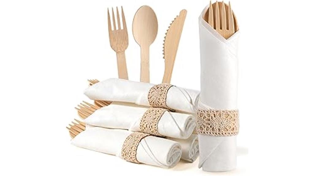 disposable bamboo cutlery set