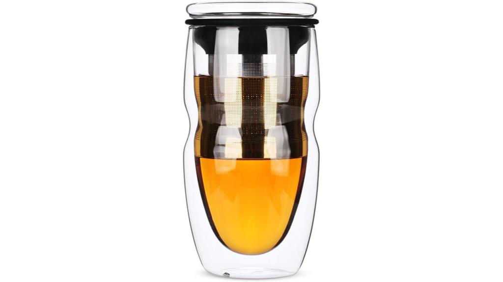 double wall glass tea cup