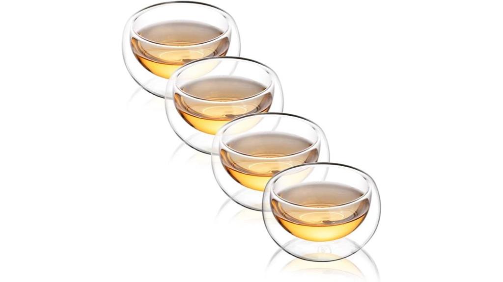 double wall glass tea cups