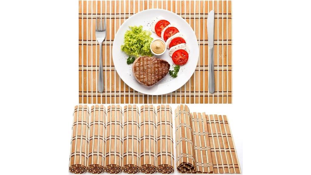 eight bamboo placemats set