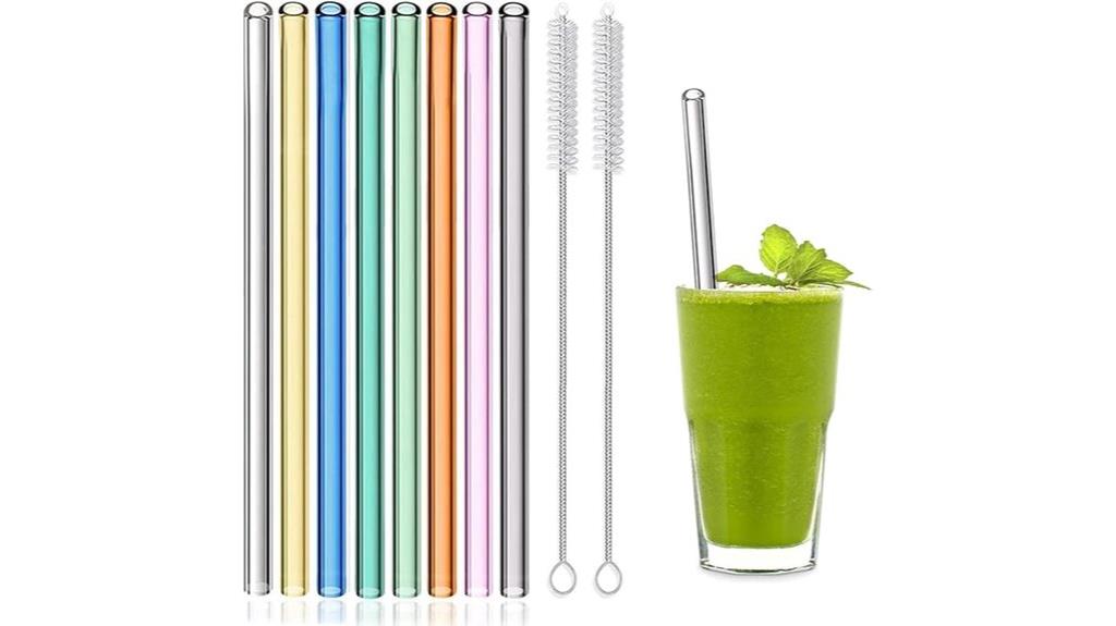 eight glass drinking straws