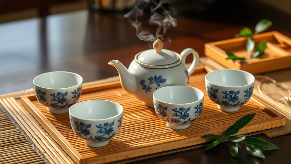 elegant bamboo tea sets